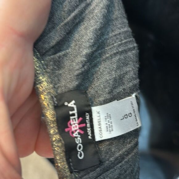 Anthropologie Cosabella grey gold shimmer pleat cami tank top new large - Picture 3 of 4